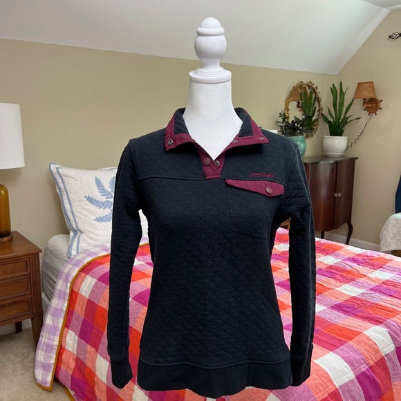 Women's Spyder Long Sleeve Black / Purple Pullover Sweater Size Small / Medium - Picture 1 of 16